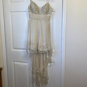 High Low Homecoming Dress (Off white, Size 1/2)